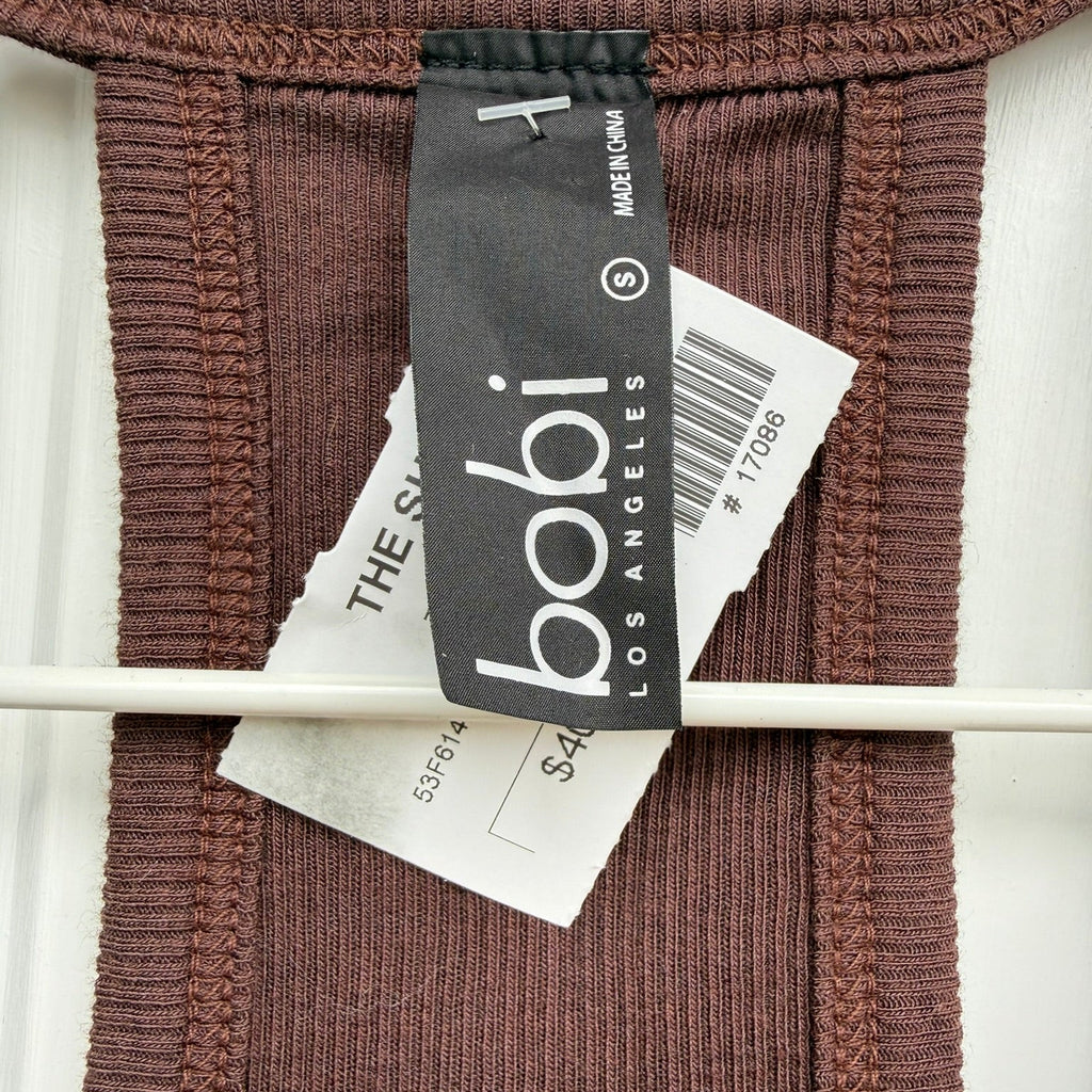 Bobi Los Angeles Brown Ribbed Tank Top Size Small