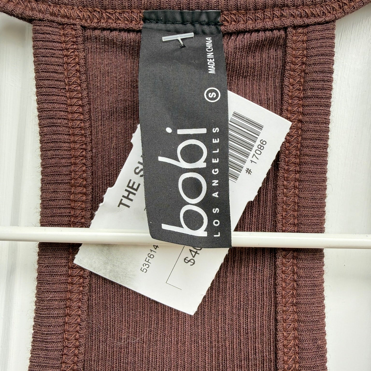Bobi Los Angeles Brown Ribbed Tank Top Size Small