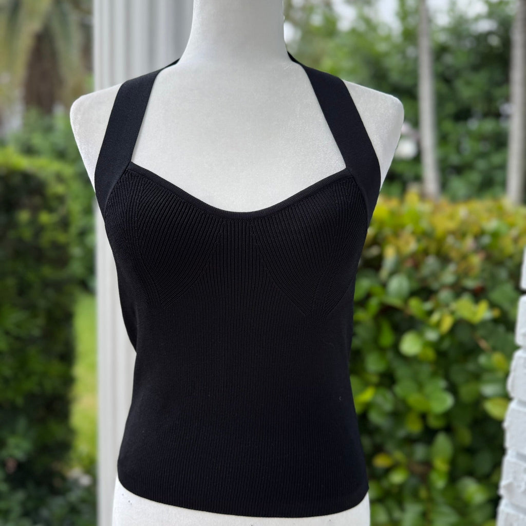 Greylin Bethany Ribbed Knit Halter Top Size Small