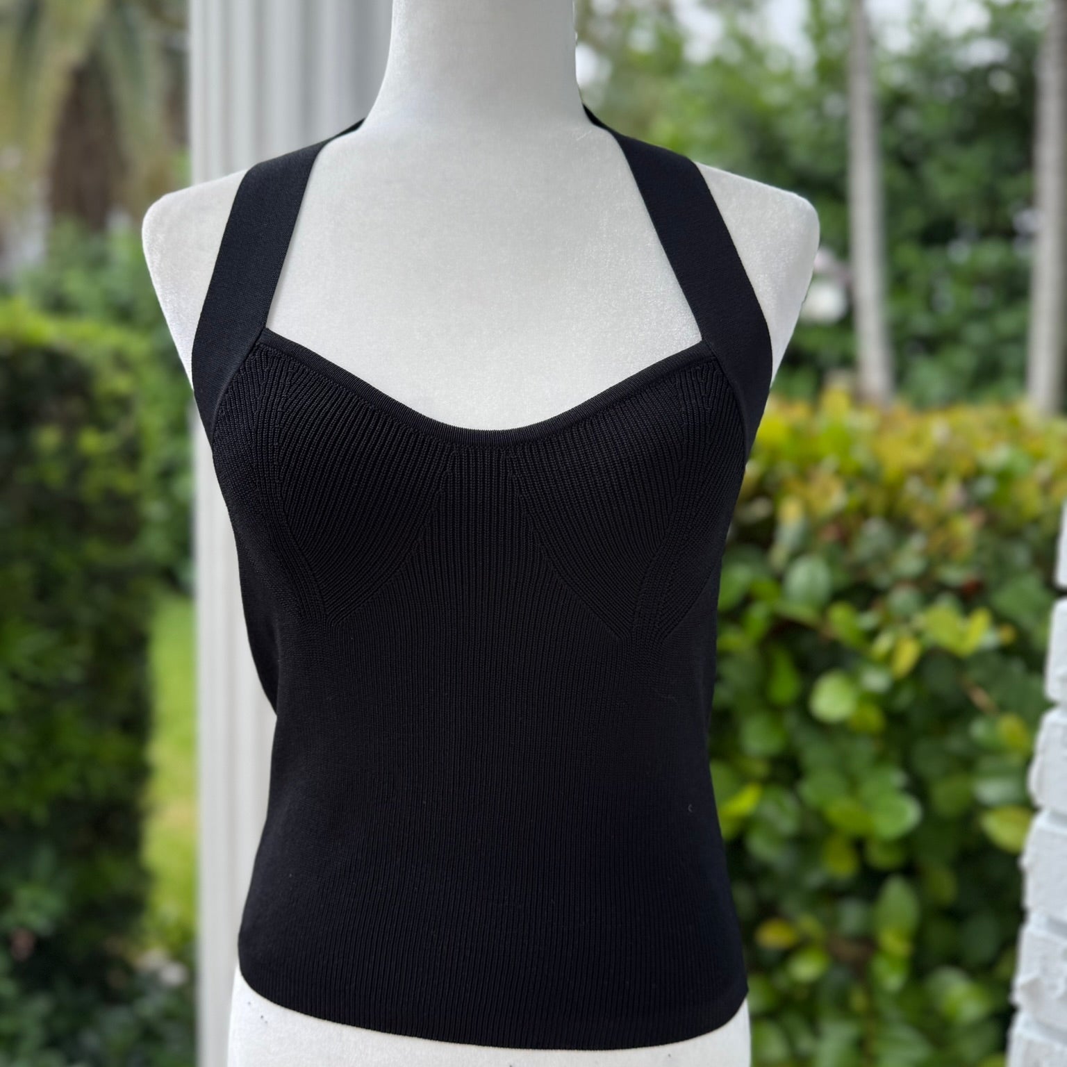 Greylin Bethany Ribbed Knit Halter Top Size Small
