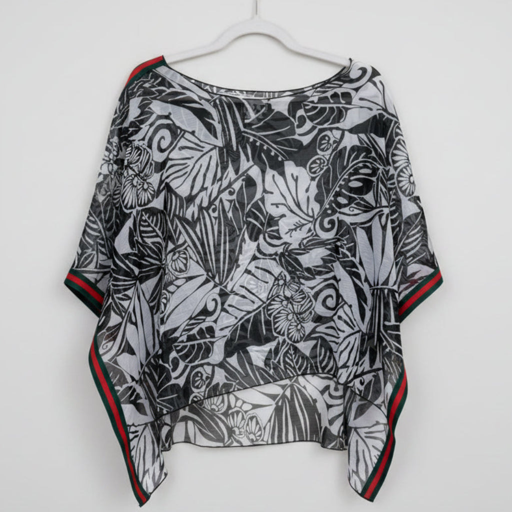 Meet Me in Miami Leafy Kaftan Top One Size