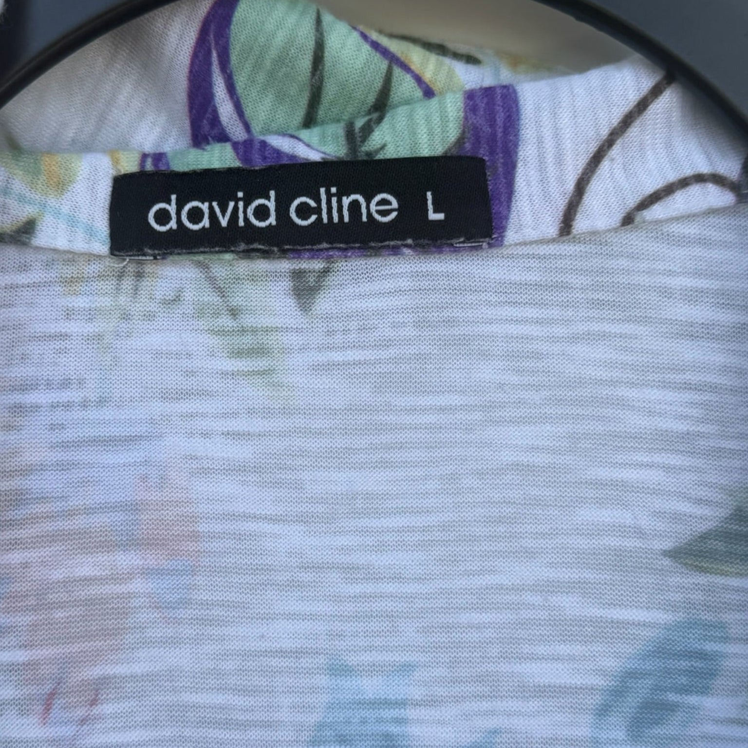 David Cline Floral Crinkle Blouse Size Large