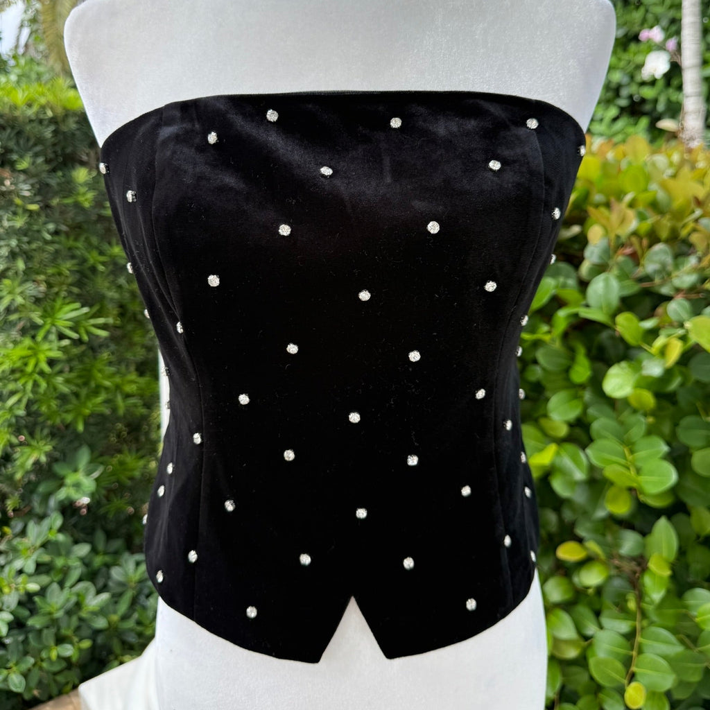 Endless Rose Rhinestone Velvet Bustier Size Medium