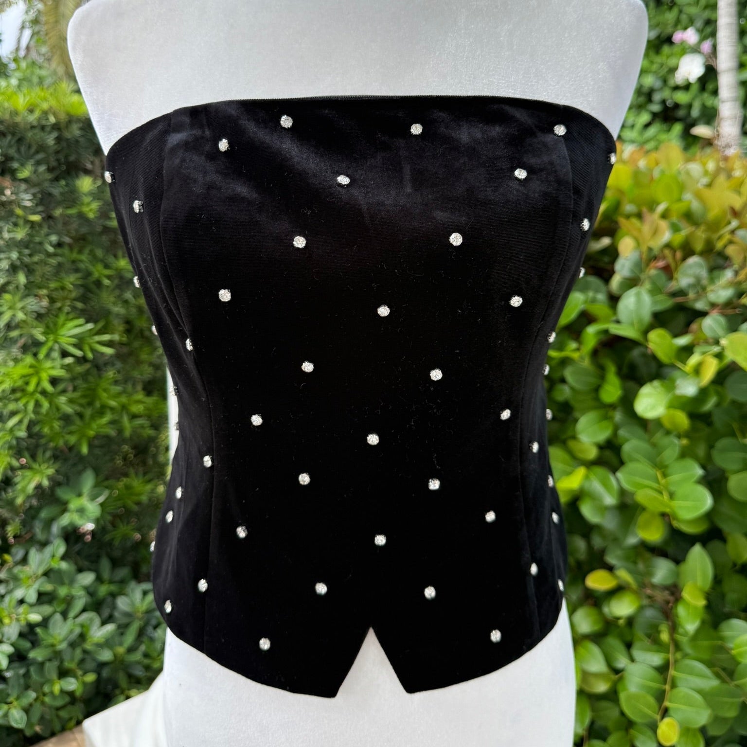 Endless Rose Rhinestone Velvet Bustier Size Medium