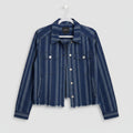 Liverpool Los Angeles Striped Denim Jacket Size L