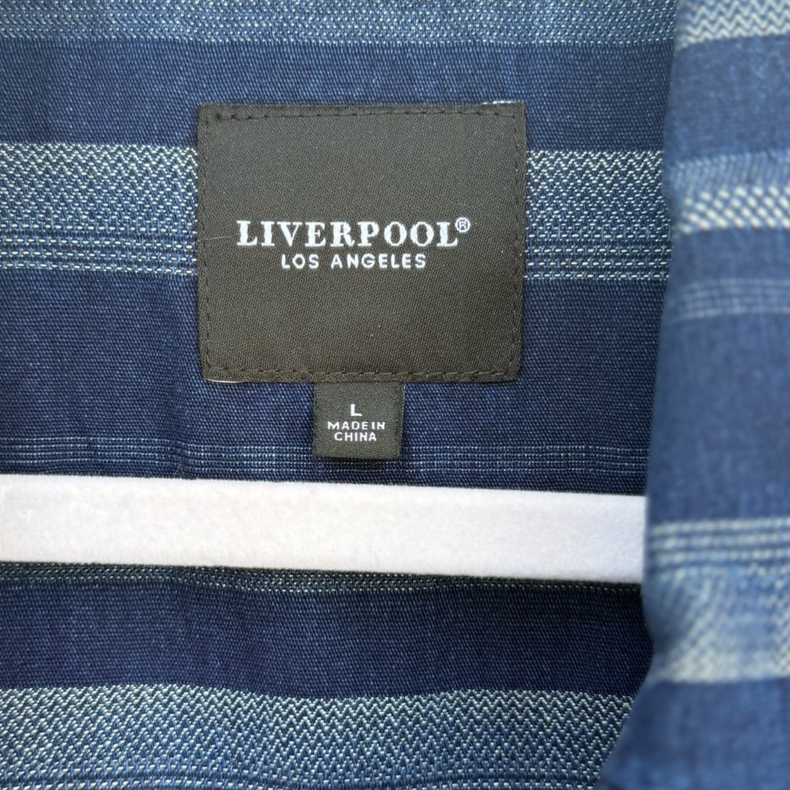 Liverpool Los Angeles Striped Denim Jacket Size L