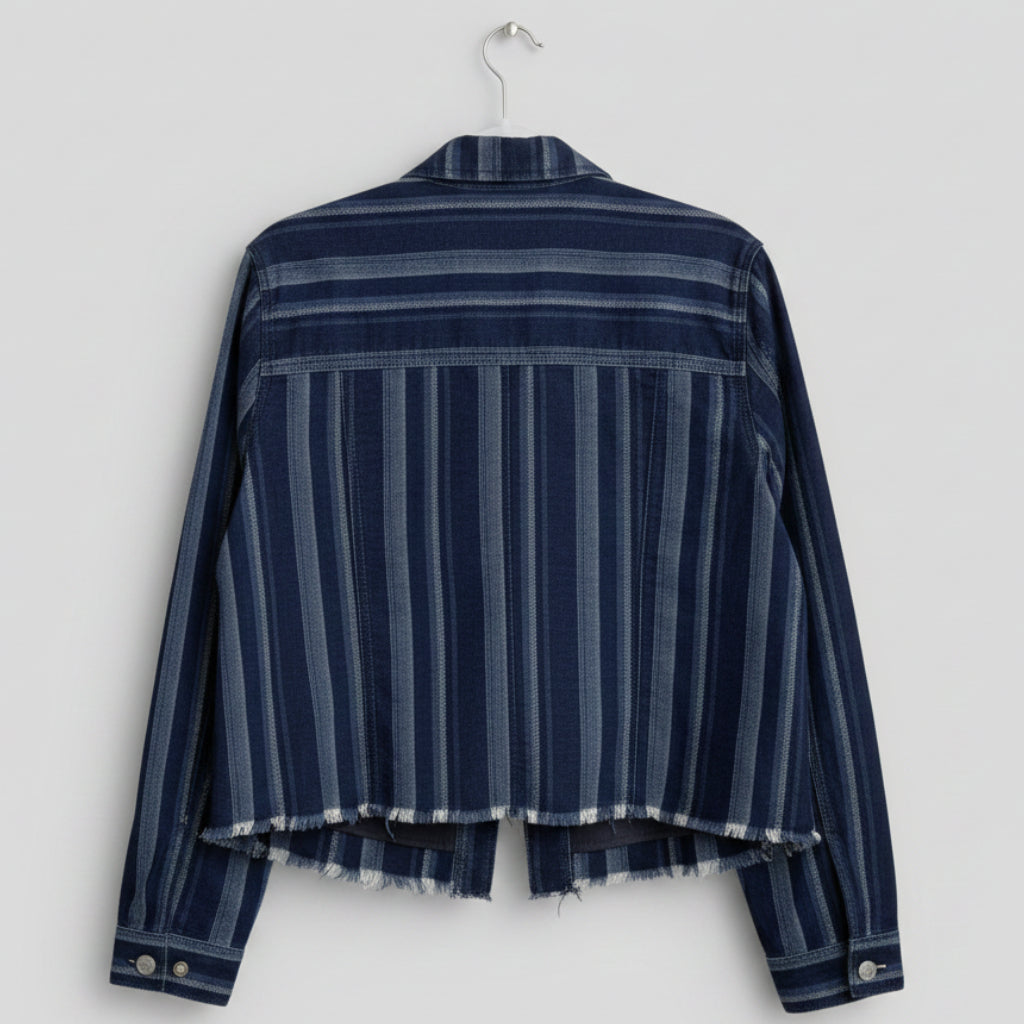 Liverpool Los Angeles Striped Denim Jacket Size L