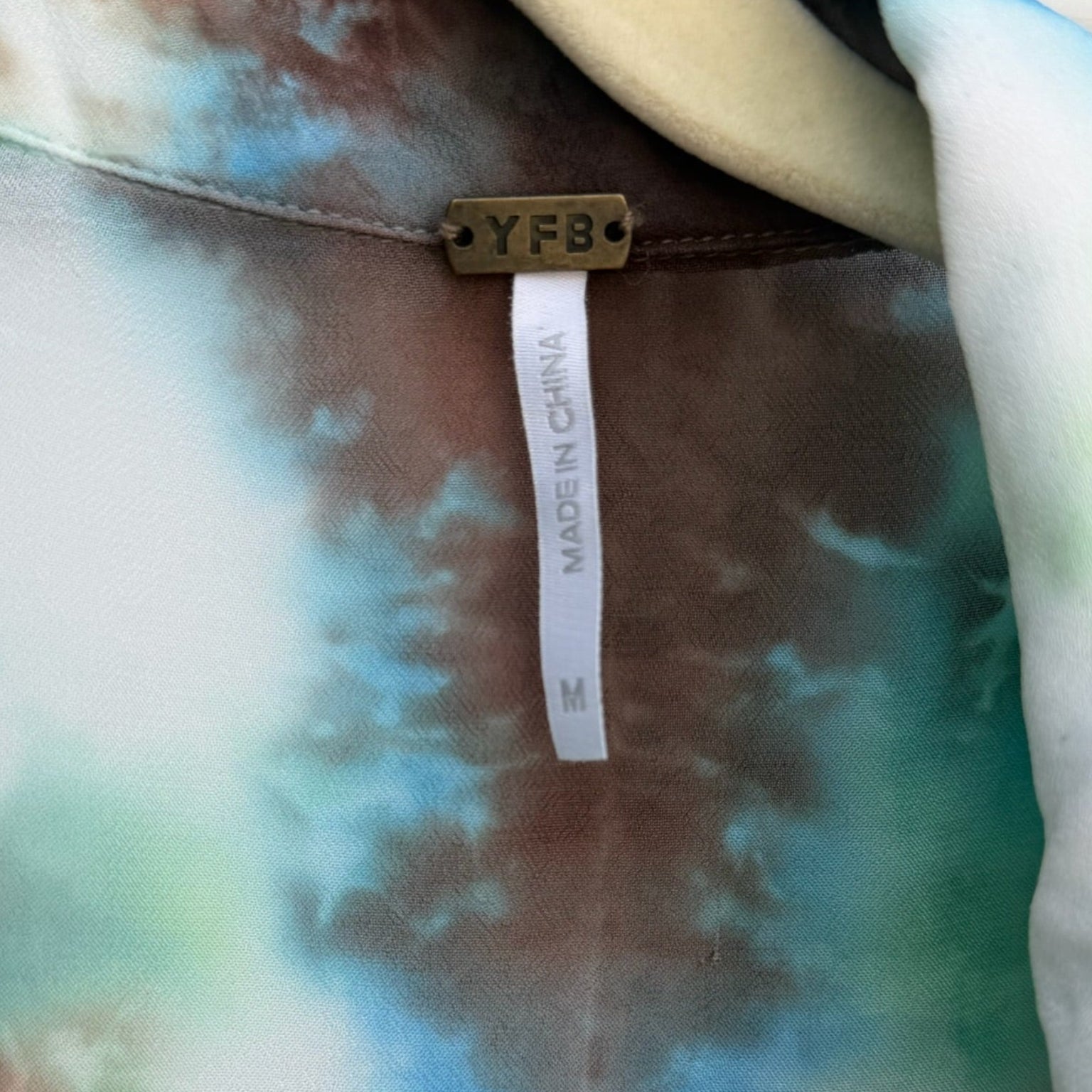 Young Fabulous & Broke (YFB) Tie Dye Oversize Viscose Blouse Size M