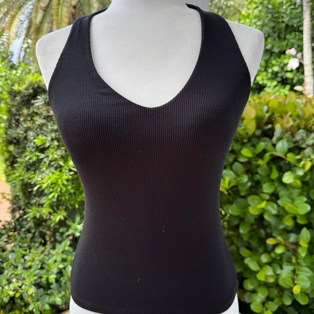 Z Supply Black Raya Ribbed Halter Size Small