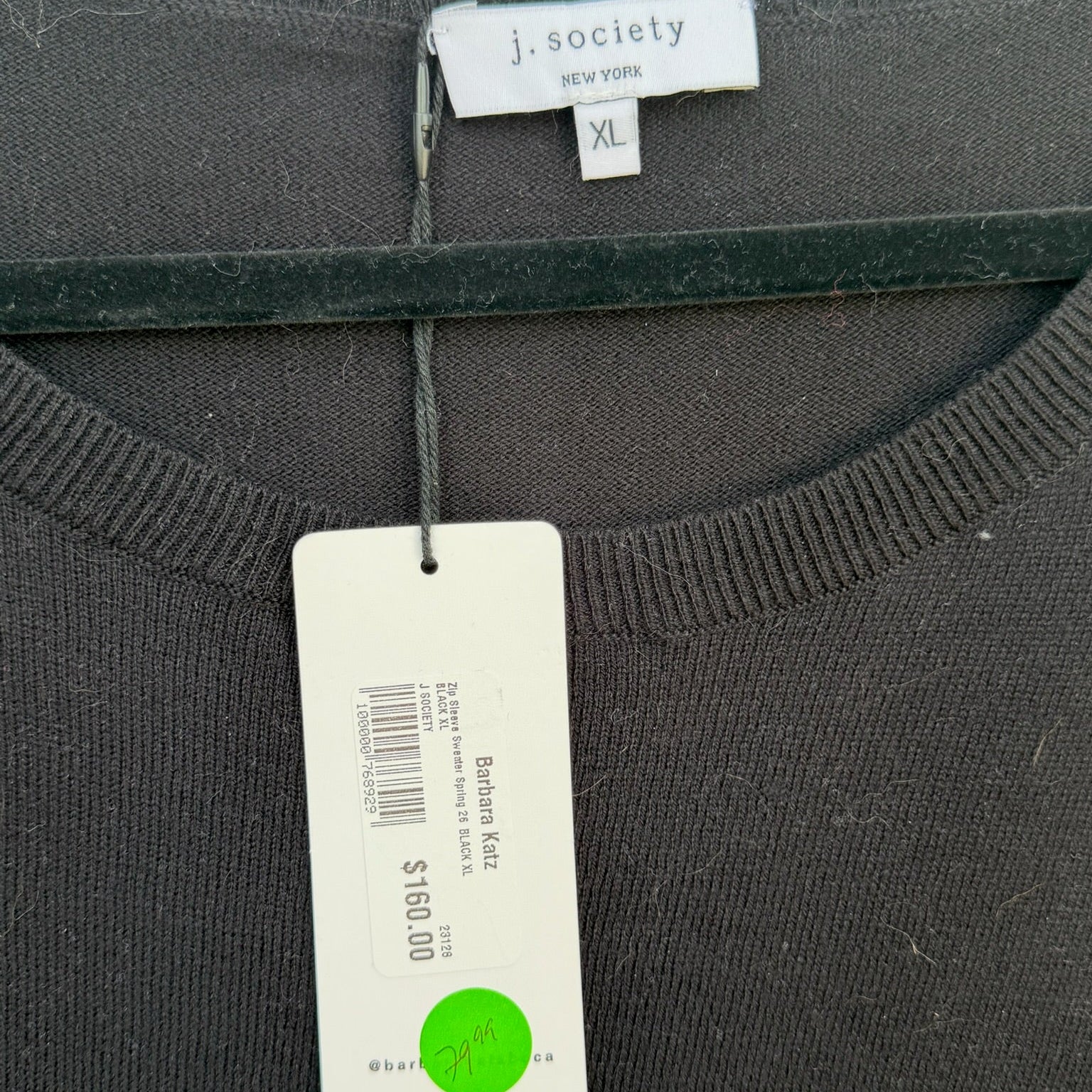 J. Society Zip Detail Cotton Sweater Size XL