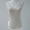 New Collection Shimmering Silver Metallic Knit Tank Top Size Small