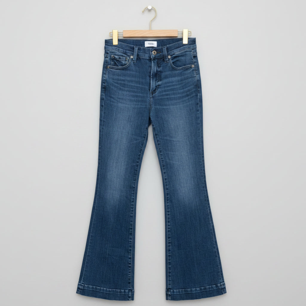 Pistola High Rise Flare Jeans – Medium Wash, Polished, Size 25