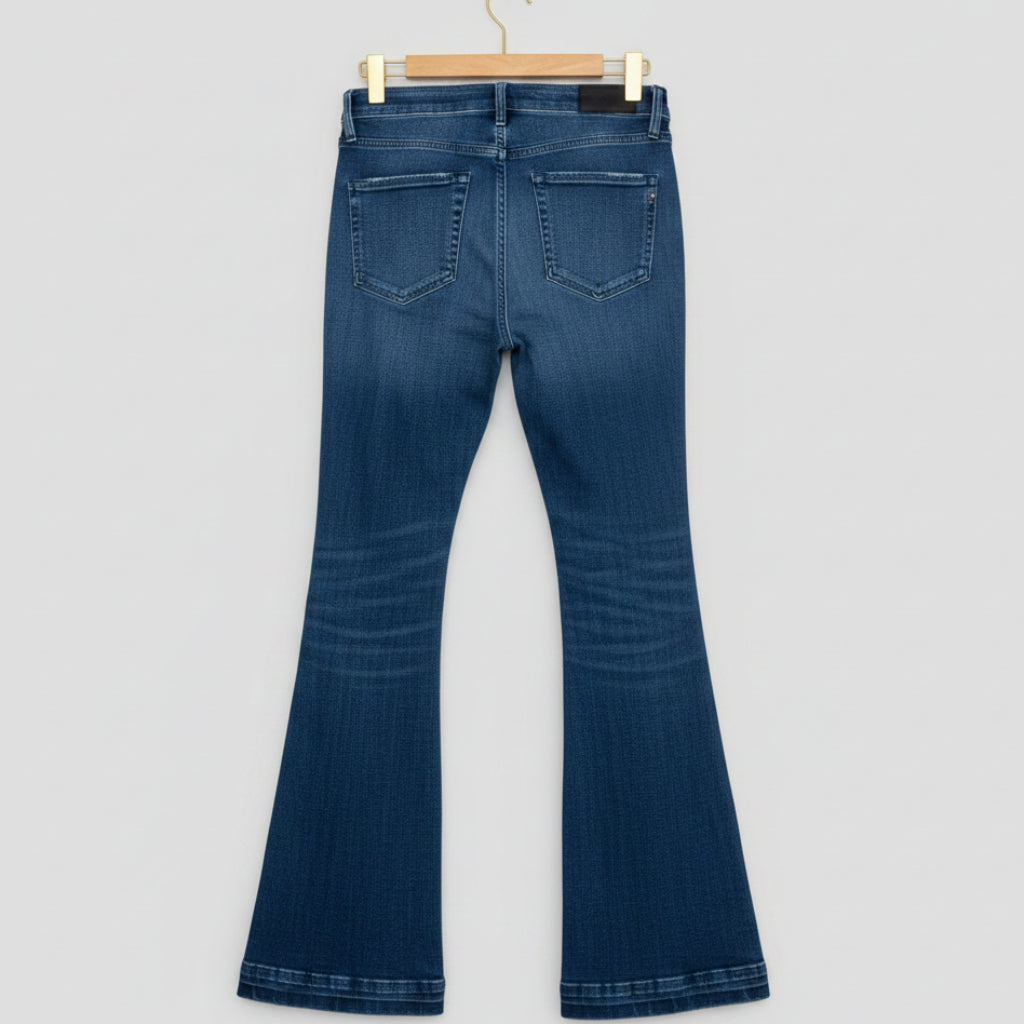 Pistola High Rise Flare Jeans – Medium Wash, Polished, Size 25