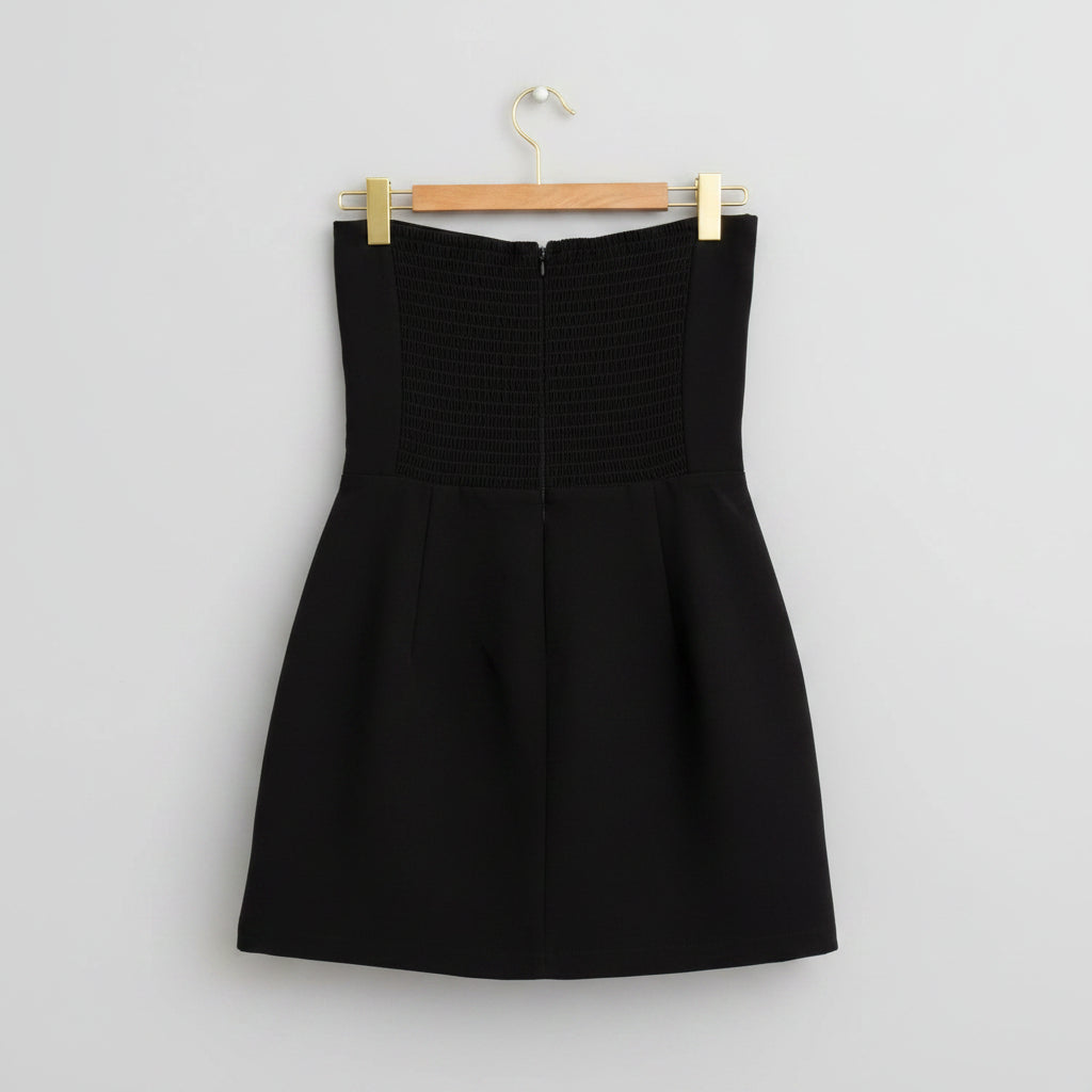 Sky to Moon Black Skort Romper – Strapless, Versatile, Size M