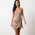Heartloom Paisley Print Wrap-Style Dress Size Small