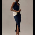 Stateside Ribbed Polo Midi Dress Size Small