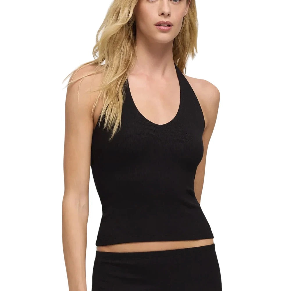 Z Supply Black Raya Ribbed Halter Size Small