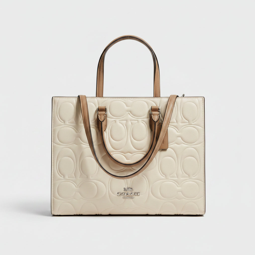 Coach Signature Leather Maggie Tote