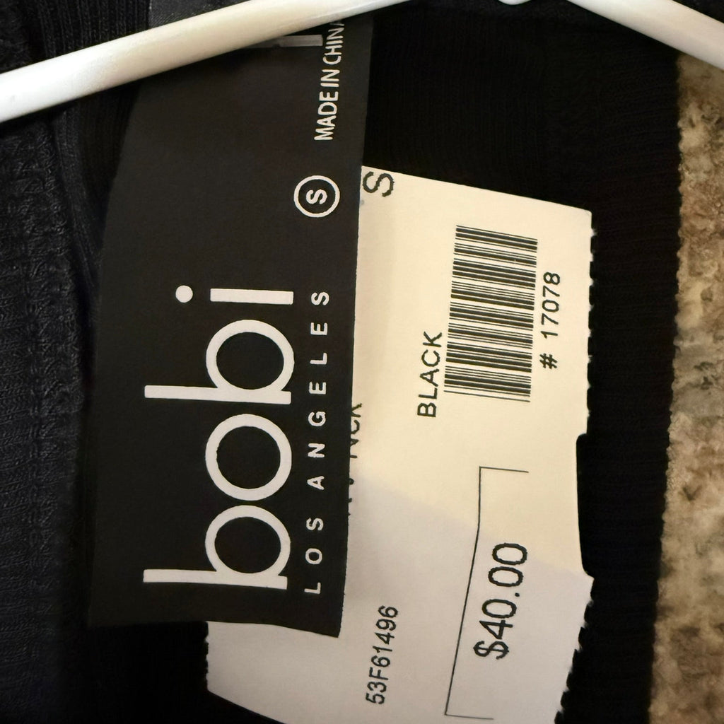 Bobi Los Angeles Black Ribbed Tank Top Size Small