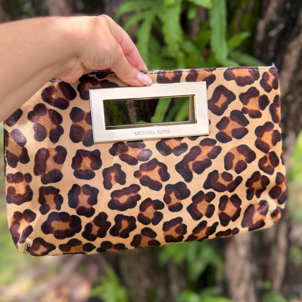 Michael Kors Leopard Print Clutch