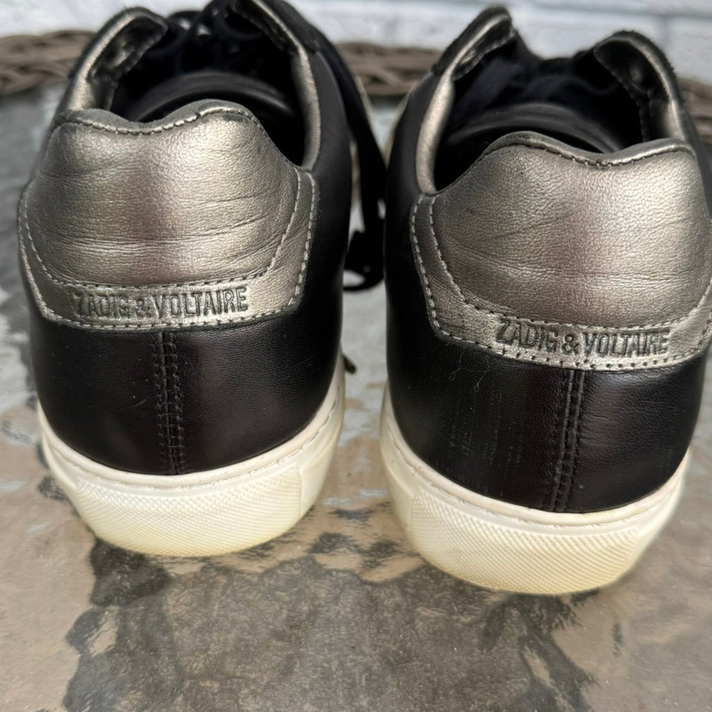 Zadig & Voltaire Metallic Leather Sneakers Size 41 (10)