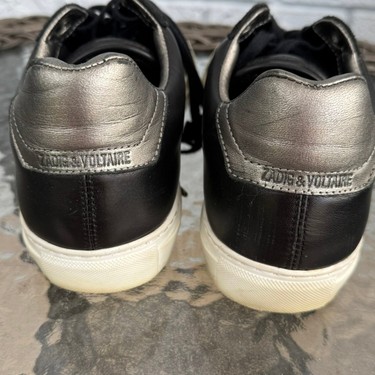 Zadig & Voltaire Metallic Leather Sneakers Size 41 (10)
