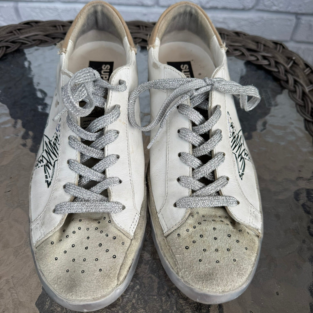Golden Goose Super Star Distressed Sneakers Size 40