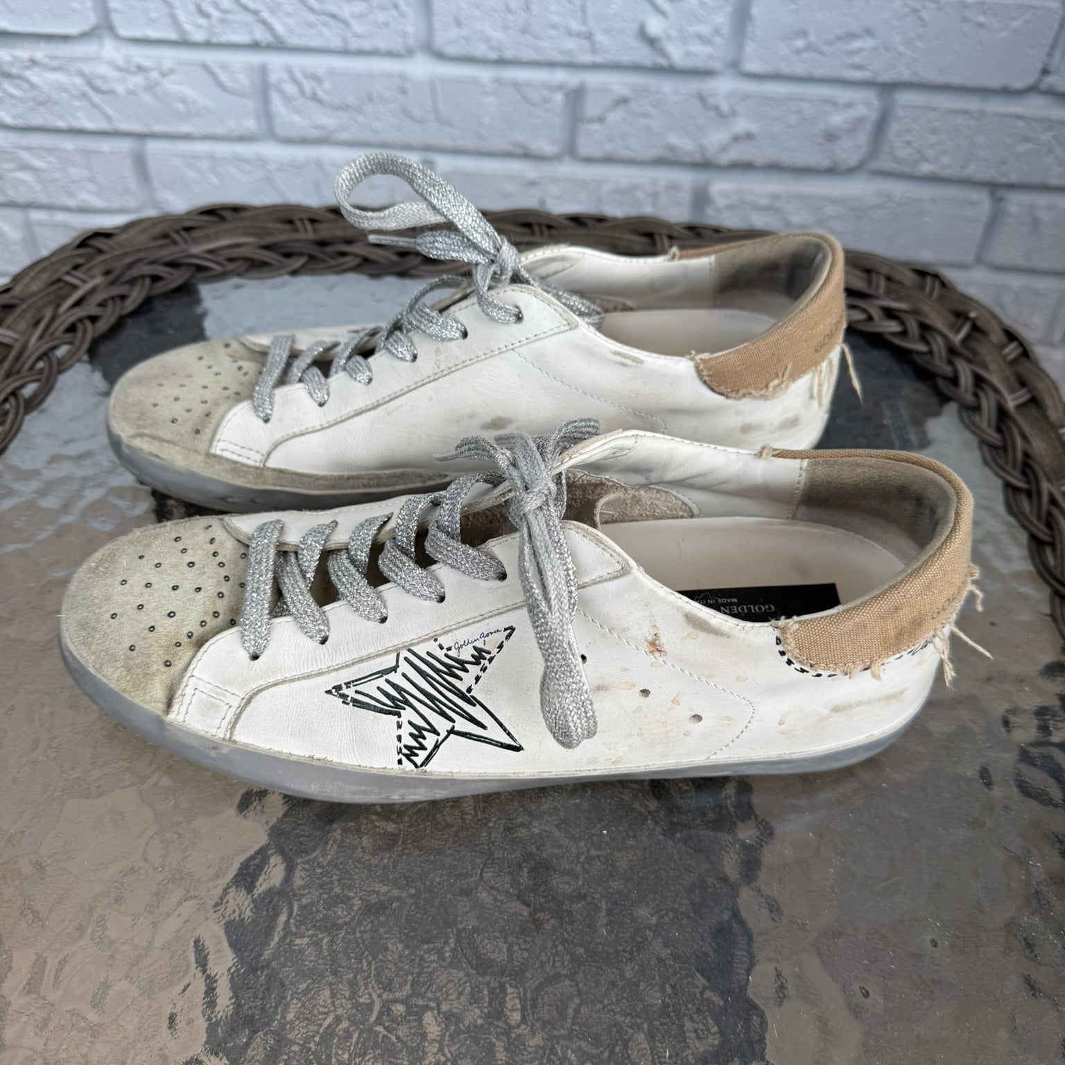 Golden Goose Super Star Distressed Sneakers Size 40