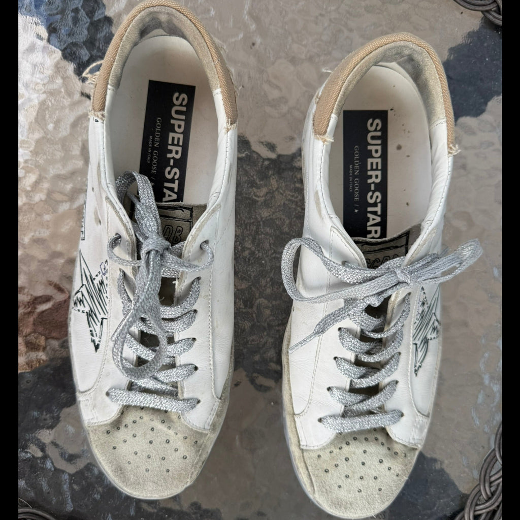 Golden Goose Super Star Distressed Sneakers Size 40