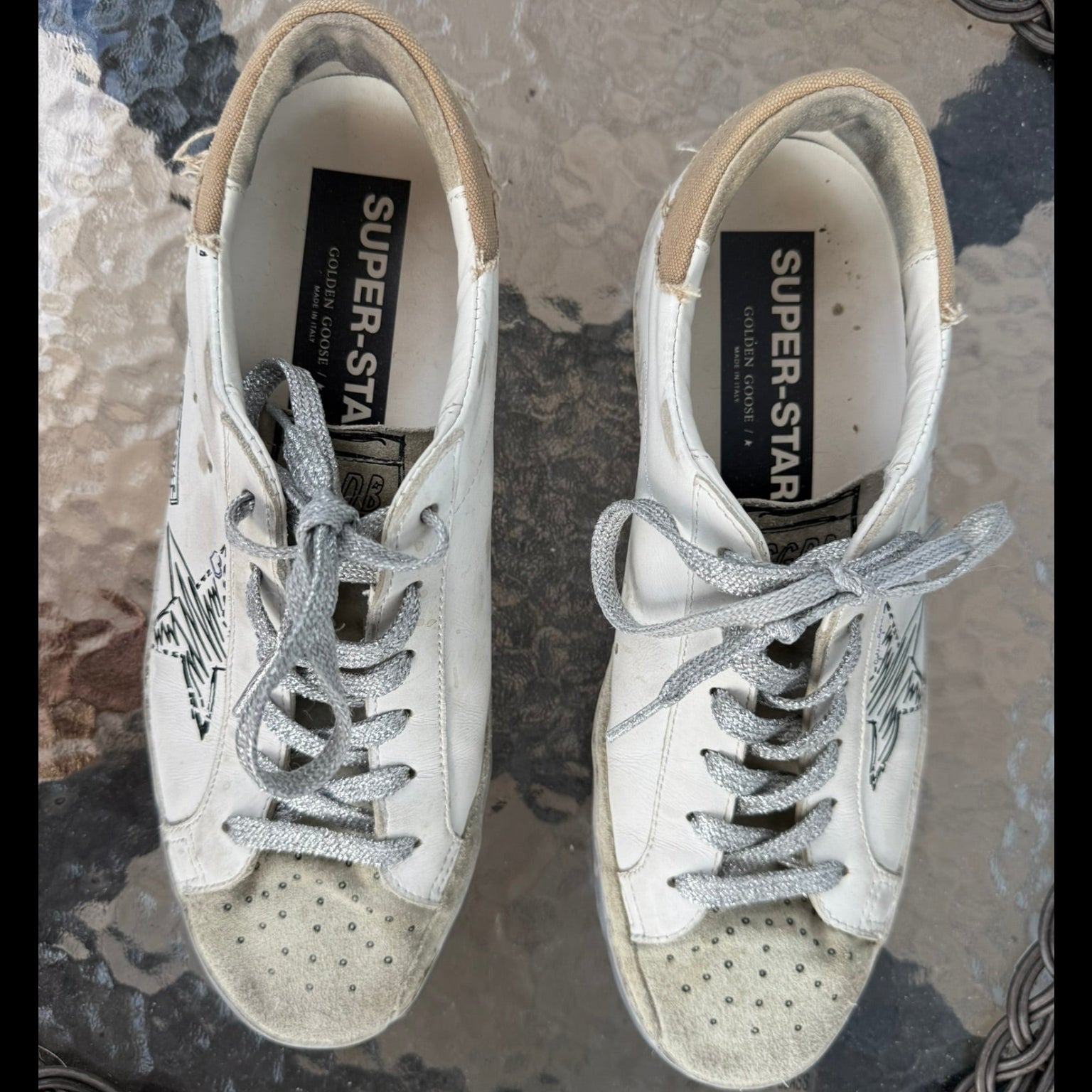 Golden Goose Super Star Distressed Sneakers Size 40