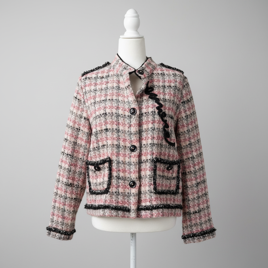 Tricot Chic Pink Tweed Jacket Size 10