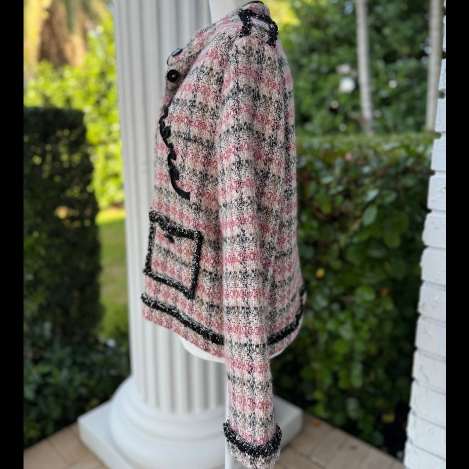 Tricot Chic Pink Tweed Jacket Size 10