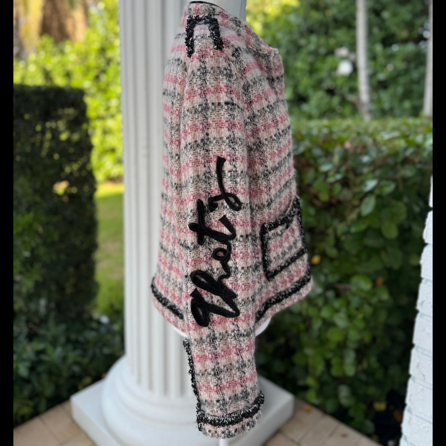 Tricot Chic Pink Tweed Jacket Size 10