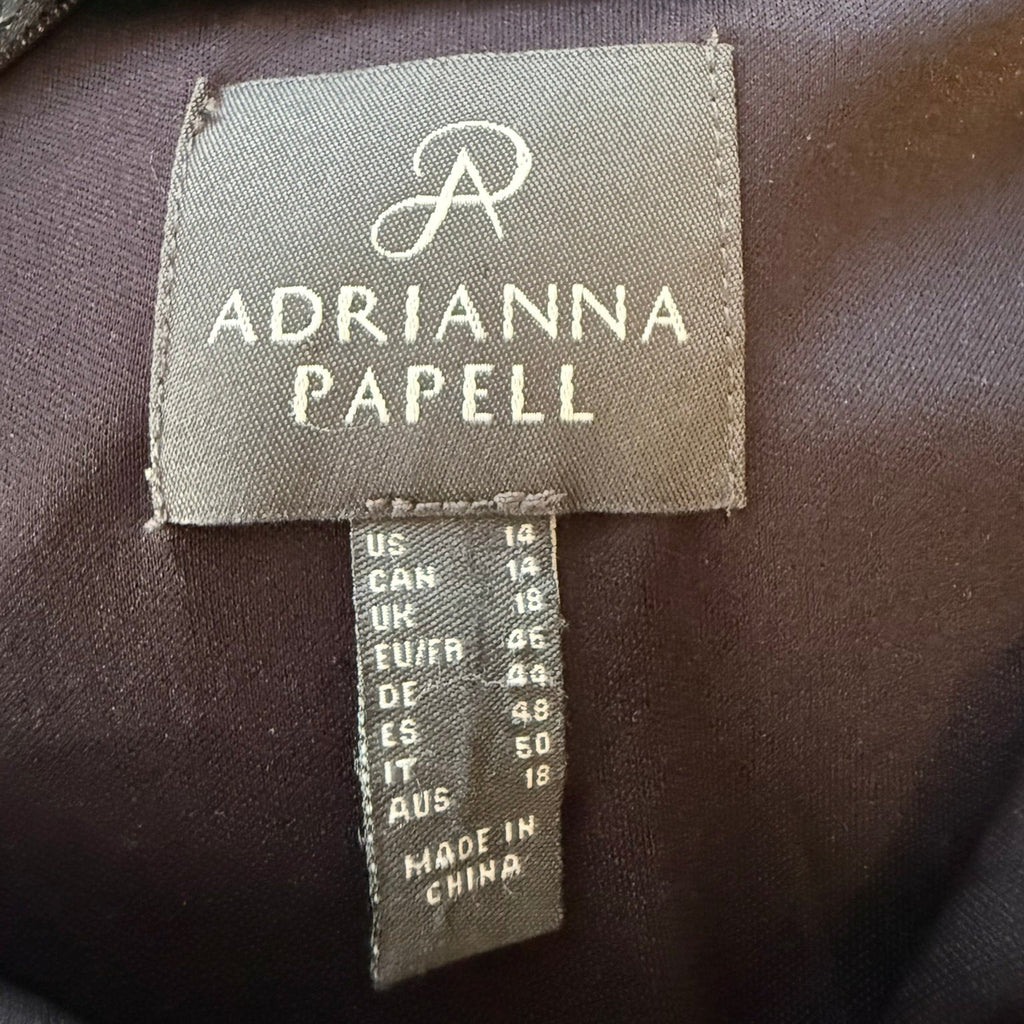 Adrianna Papell One-Shoulder Black Jumpsuit Size 14