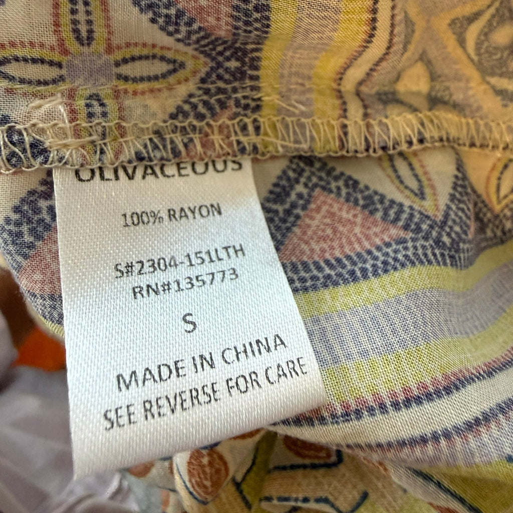 Olivaceous Printed Matching Button-Down Set (Top Size Small/ Shorts Size Medium)
