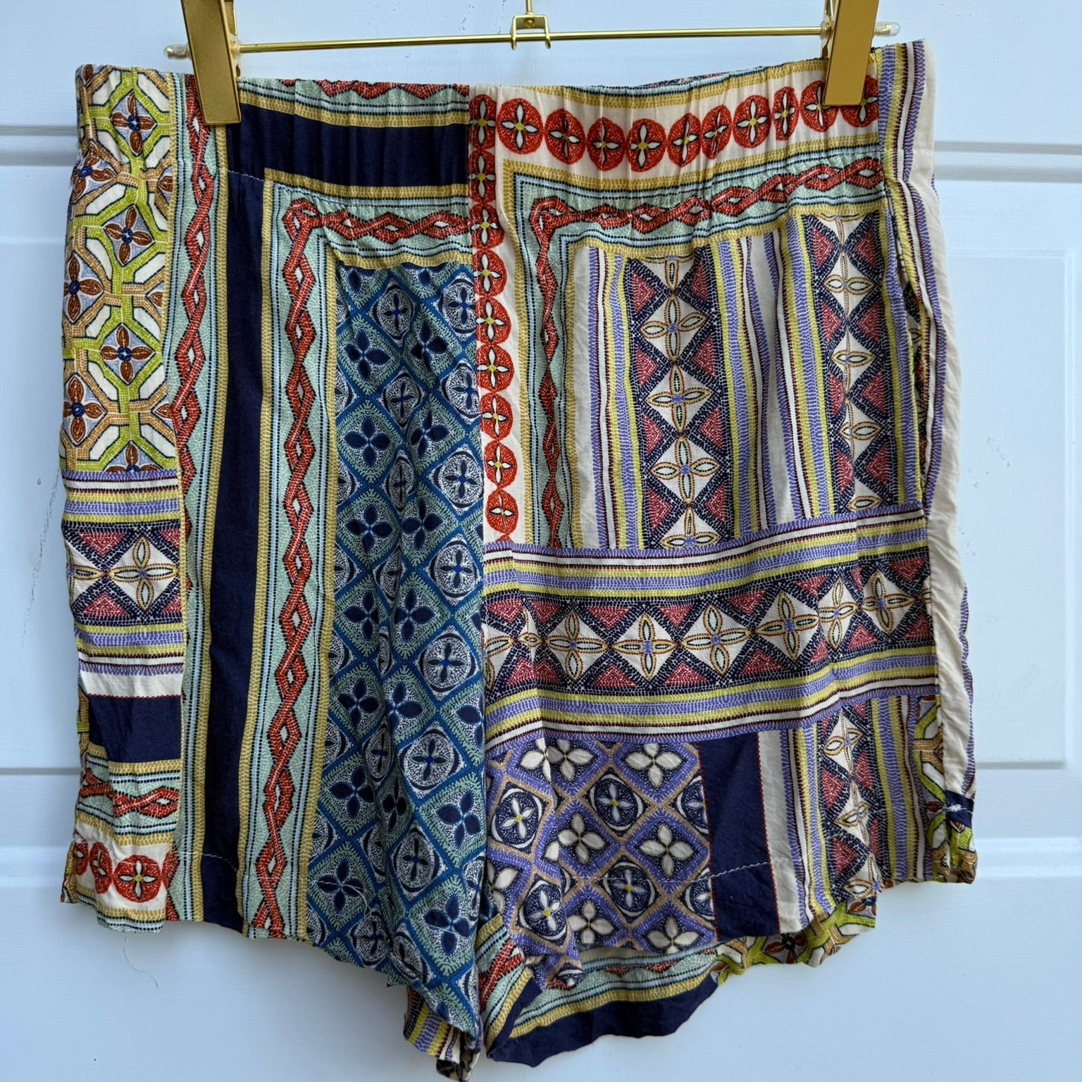 Olivaceous Printed Matching Button-Down Set (Top Size Small/ Shorts Size Medium)
