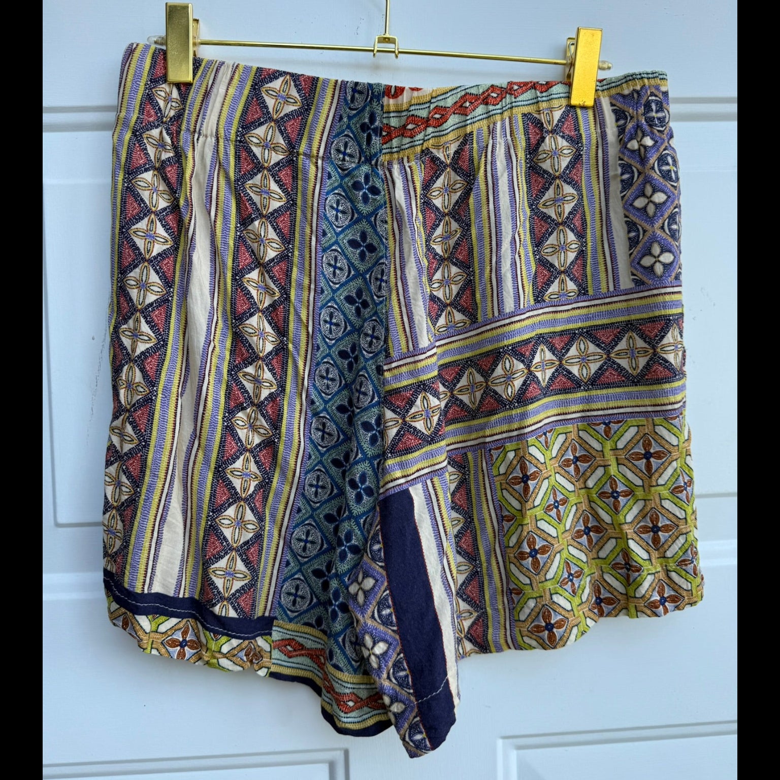 Olivaceous Printed Matching Button-Down Set (Top Size Small/ Shorts Size Medium)