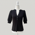 Veronica Beard Jeans Ribbed Puff Sleeve Top Size XS