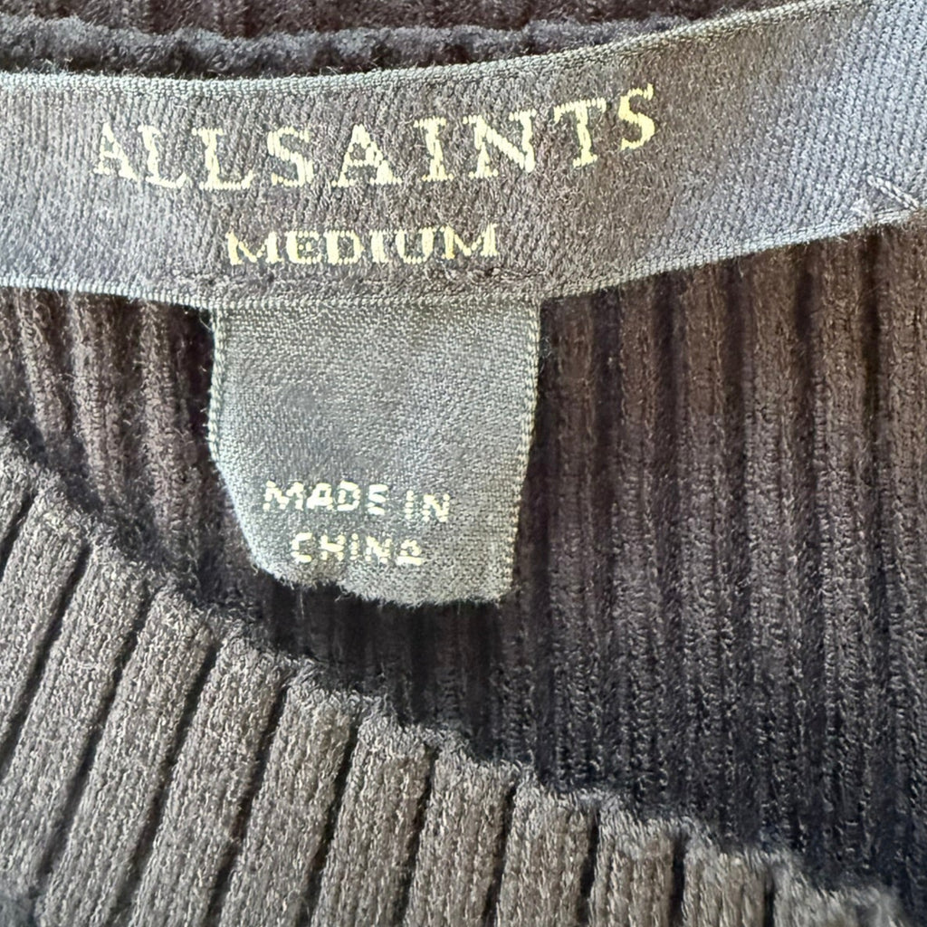 AllSaints Ribbed Short Sleeve Top Size Medium