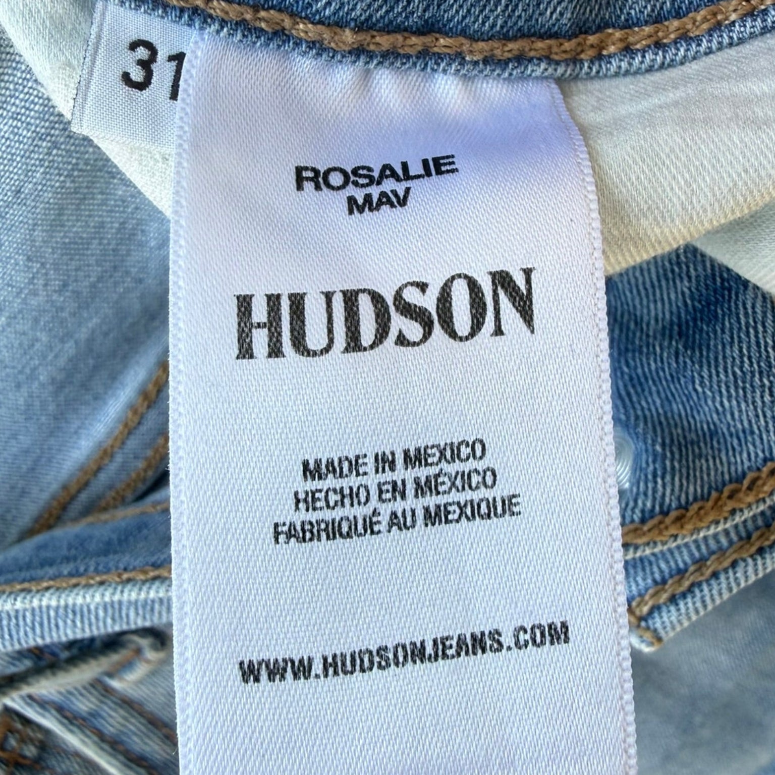 Hudson Rosalie Mid-Rise Raw Hem Jeans Size 31