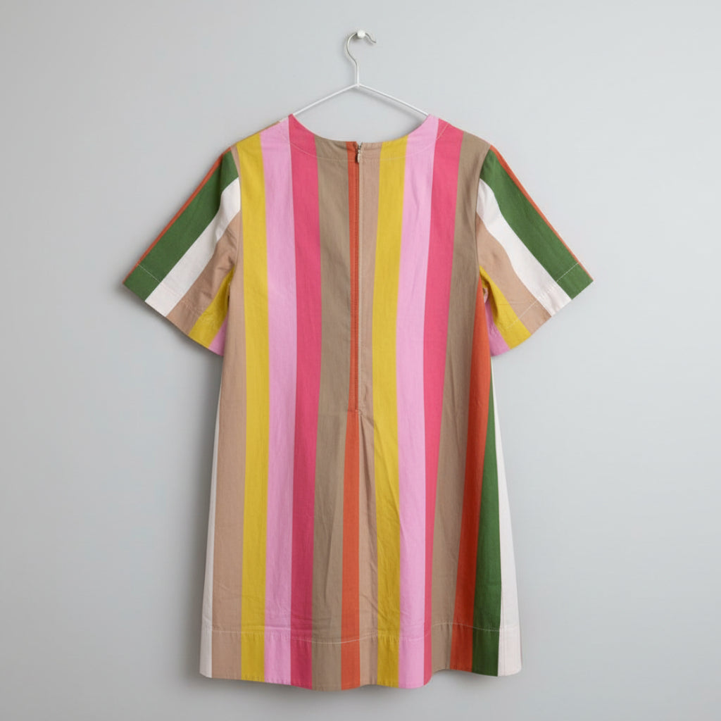 Maeve Multicolor Striped Cotton Dress Size S | Women's Midi Dress