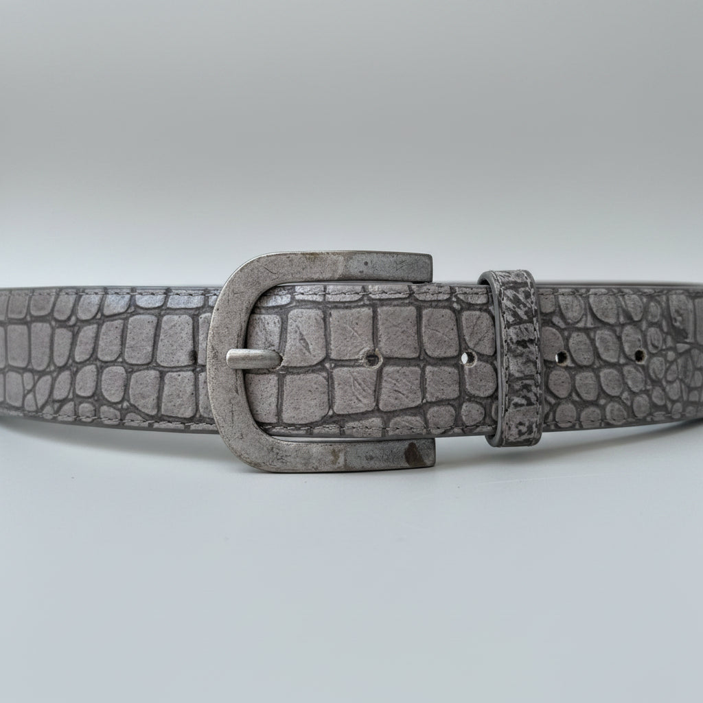 Greg Duftler Designs Embossed Leather Belt Size Large