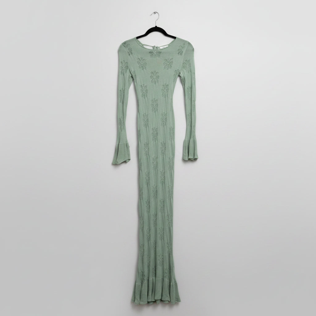 Asta Resort Rafaella Sage Green Knit Maxi Dress Size XS | Women's Designer Dress