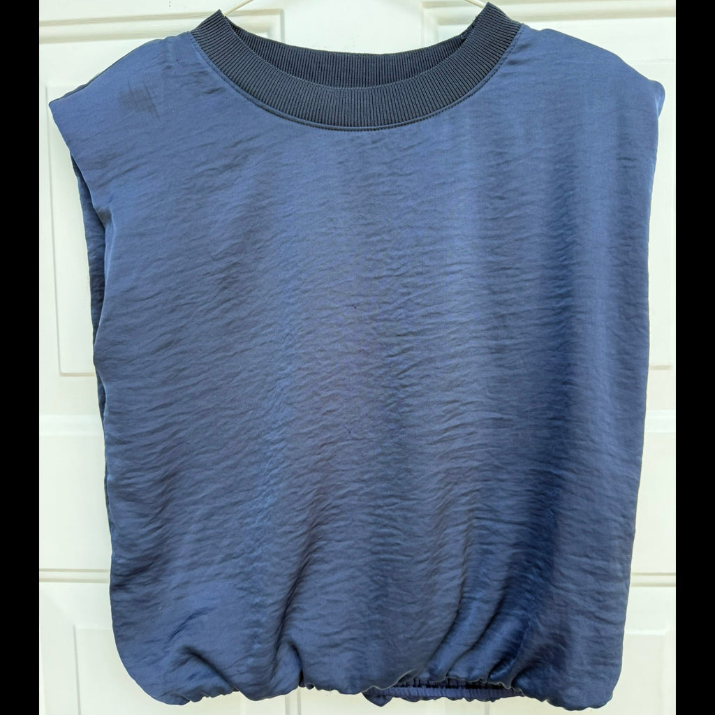 Skies Are Blue Navy Muscle Tank Size Small