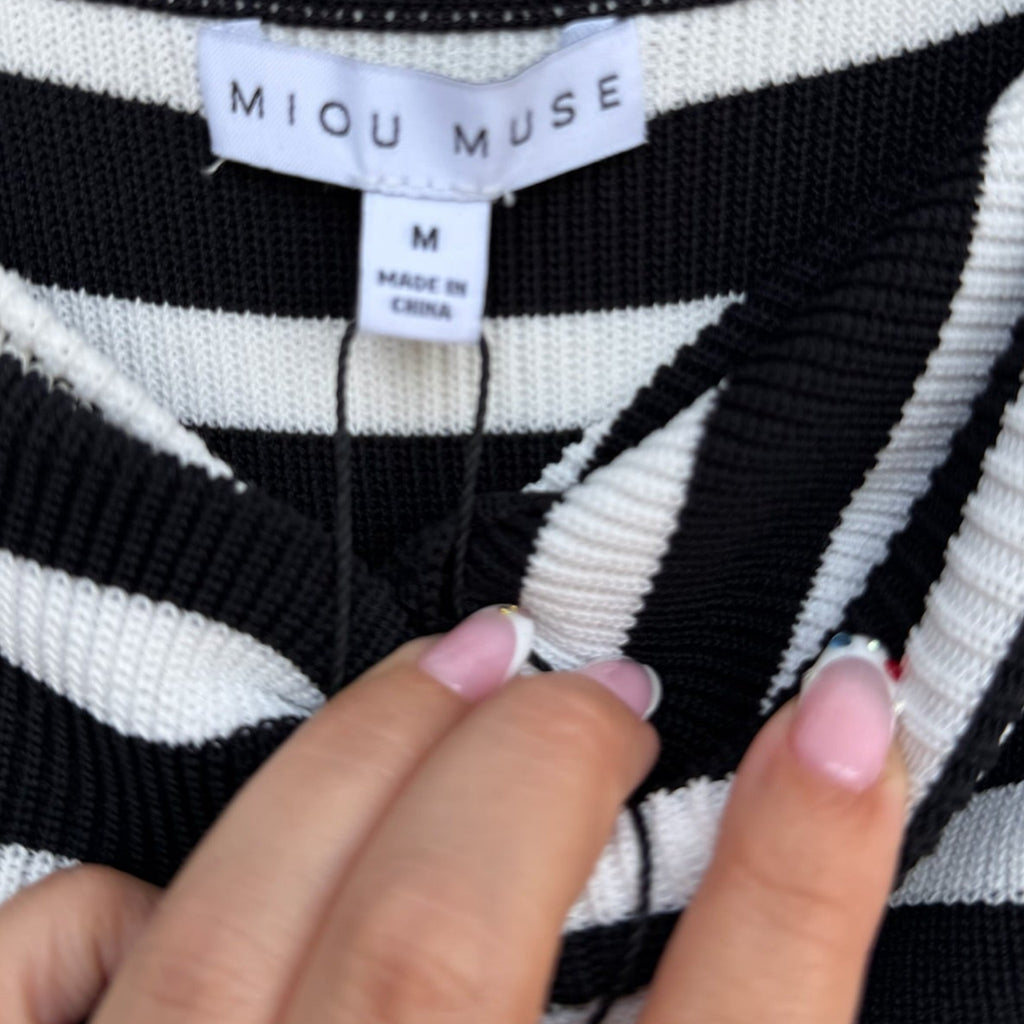 Miou Muse Striped Halter Maxi Dress Size M | Women's Sleeveless Maxi Dress