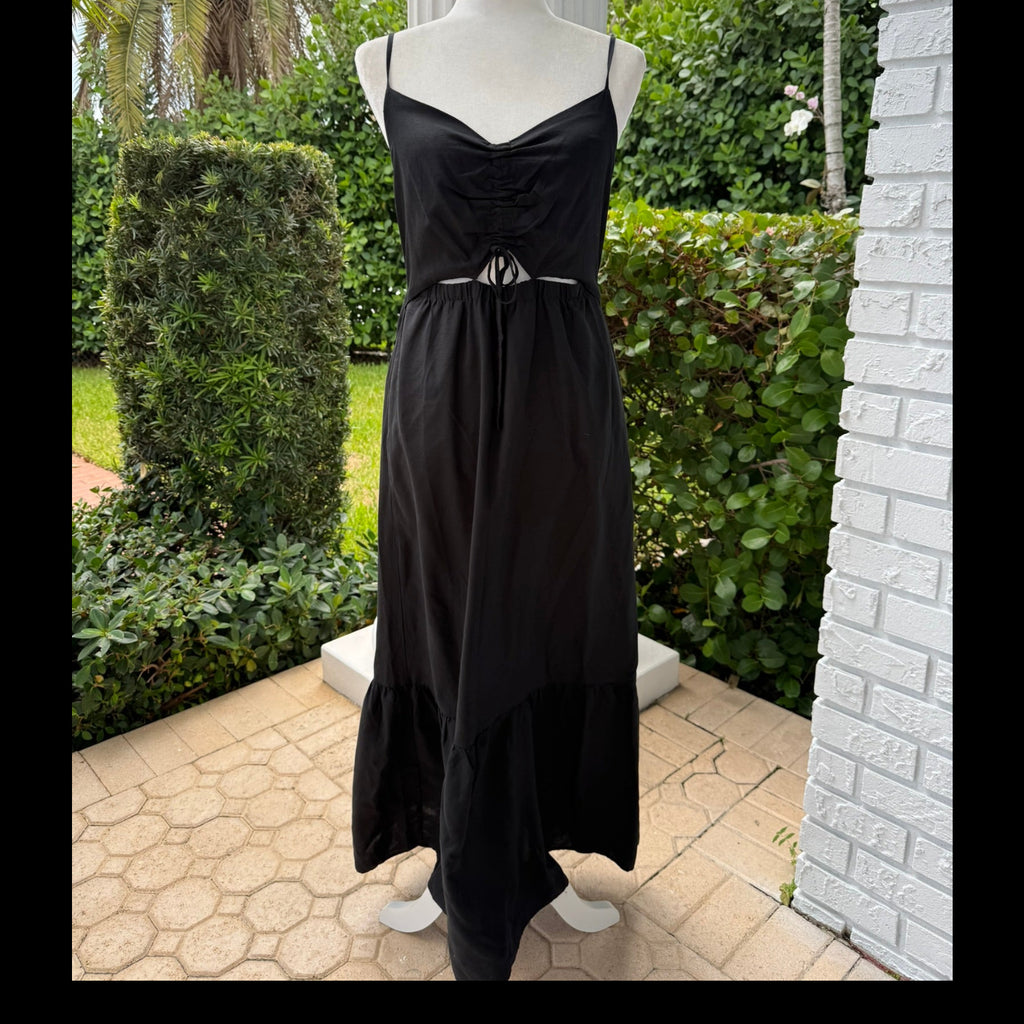 Z Supply Black Cut-Out Midi Dress Size Medium