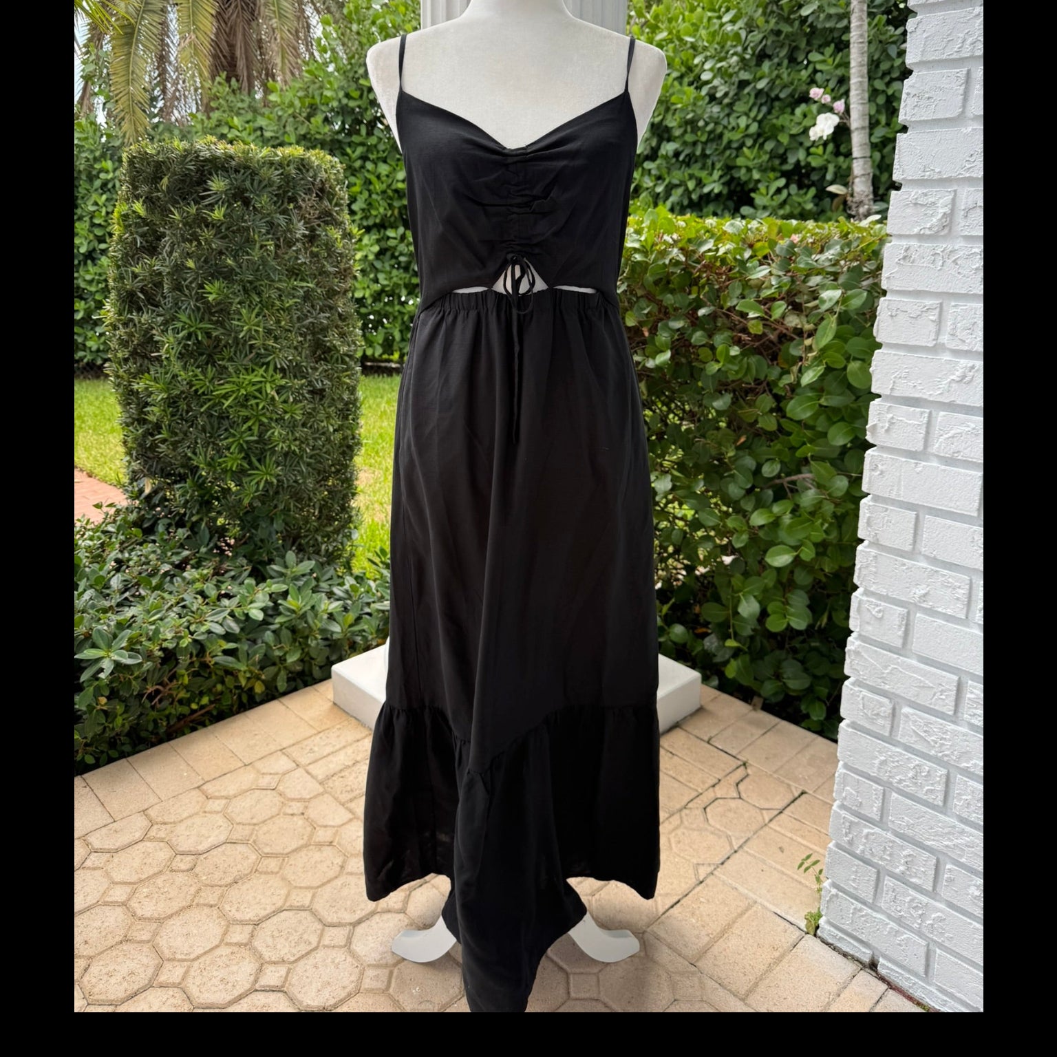 Z Supply Black Cut-Out Midi Dress Size Medium