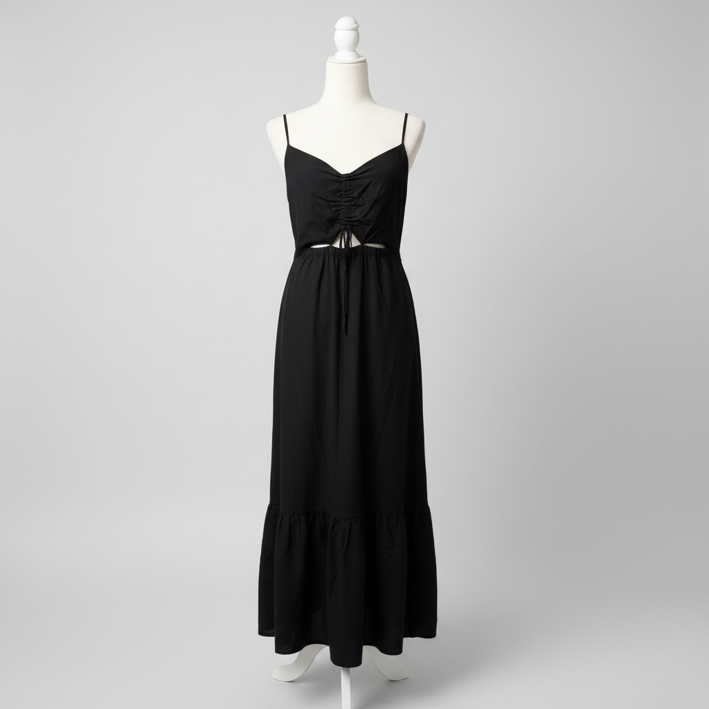Z Supply Black Cut-Out Midi Dress Size Medium