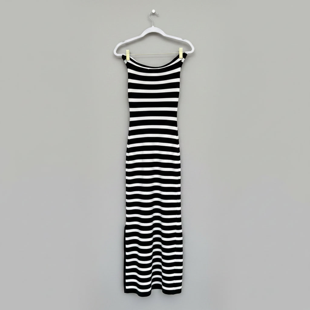 Miou Muse Striped Halter Maxi Dress Size M | Women's Sleeveless Maxi Dress