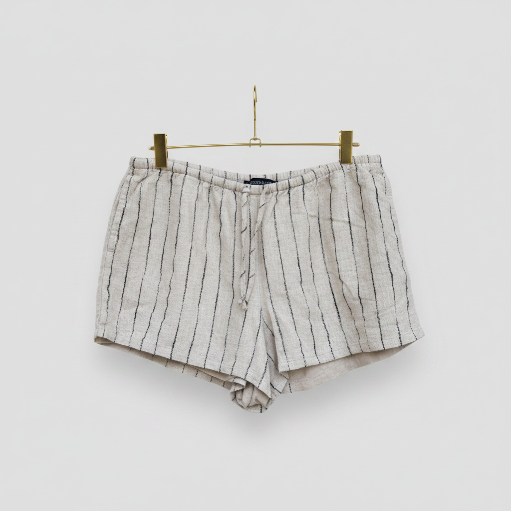 Robertson & Rodeo Striped Linen-Blend Shorts Size Medium